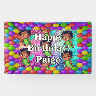 Fairy gepersonaliseerde karakter verjaardag banner