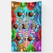 Fairy gepersonaliseerde karakter verjaardag banner (Verticaal)