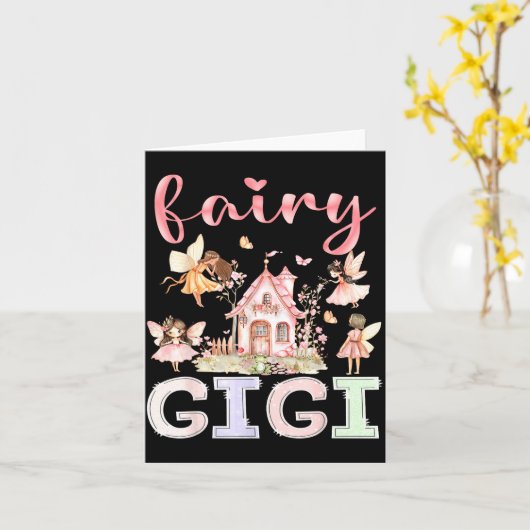 Fairy Gigi Magical Floral Funny Birthday Girl Fair Kaart (Gele Bloem)