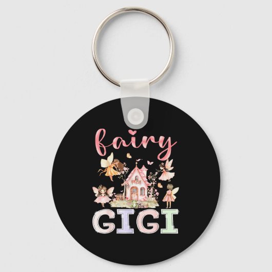 Fairy Gigi Magical Floral Funny Birthday Girl Fair Sleutelhanger (Voorkant)