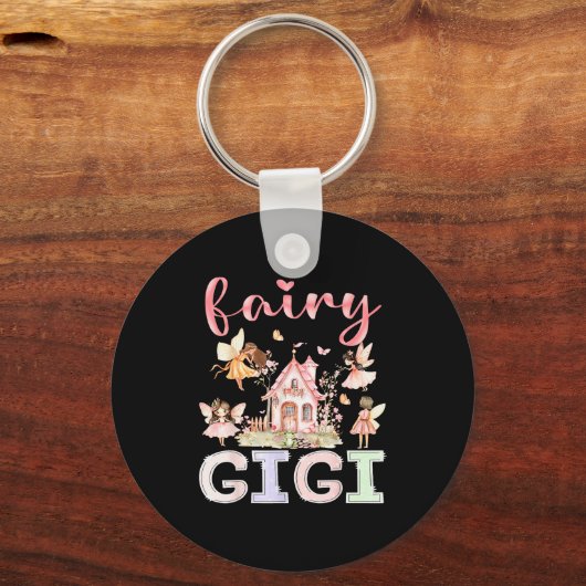 Fairy Gigi Magical Floral Funny Birthday Girl Fair Sleutelhanger (Voorkant)