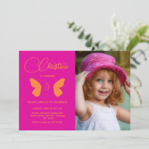 Fairy Girl Birthday Minimalist Simple Moderne Phot Kaart