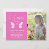 Fairy Girl Birthday Minimalist Simple Moderne Phot Kaart (Voorkant)