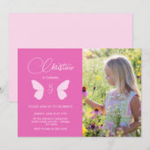 Fairy Girl Birthday Minimalist Simple Moderne Phot Kaart (Voorkant / Achterkant)