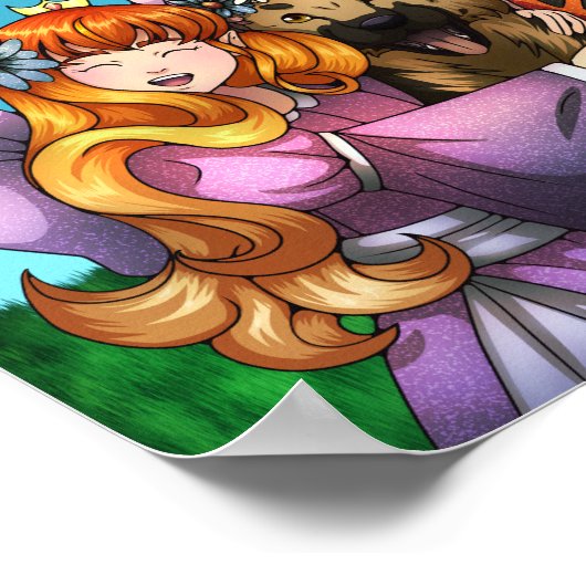 Fairy Girl en Dog Poster (Hoek)