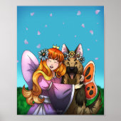 Fairy Girl en Dog Poster (Voorkant)