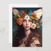 Fairy Girl Fantasy Art Briefkaart (Voorkant / Achterkant)