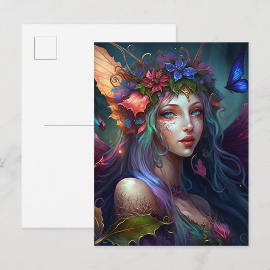 Fairy Girl Fantasy Art Briefkaart (Voorkant / Achterkant)
