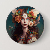 Fairy Girl Fantasy Art Button (Voorkant)