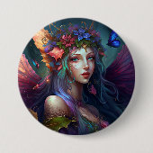 Fairy Girl Fantasy Art Button (Voorkant)