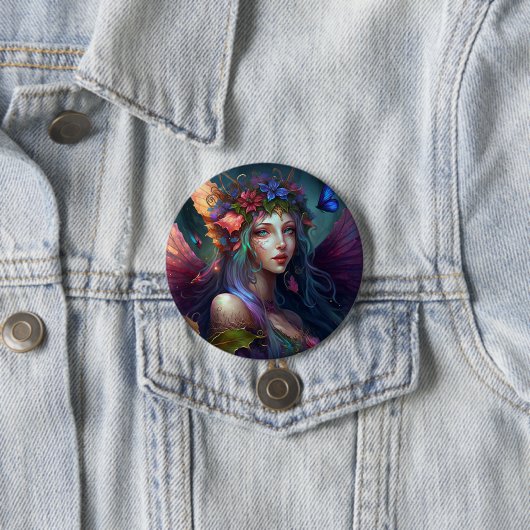 Fairy Girl Fantasy Art Button (In situ)