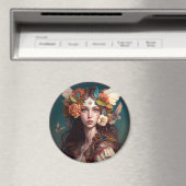 Fairy Girl Fantasy Art Button Magnet (Insitu (Vaatwasser))