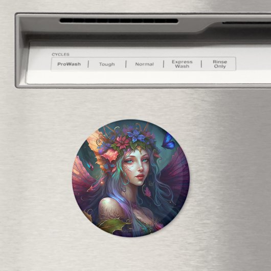 Fairy Girl Fantasy Art Button Magnet (Insitu (Vaatwasser))