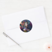 Fairy Girl Fantasy Art Classic Round Sticker (Envelop)