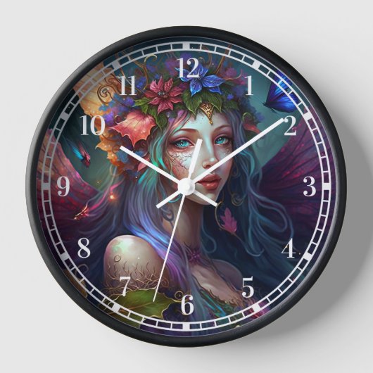 Fairy Girl Fantasy Art Clock (Voorkant)