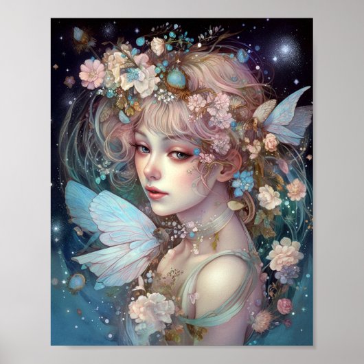 Fairy Girl Fantasy Art Poster (Voorkant)