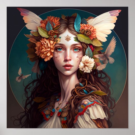 Fairy Girl Fantasy Art Poster (Voorkant)