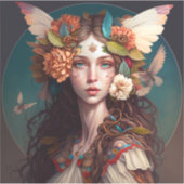 Fairy Girl Fantasy Art Sticker (Voorkant)