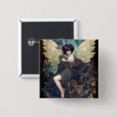 Fairy Girl Fantasy Art Vierkante Button 5,1 Cm (Voorkant /achterkant)