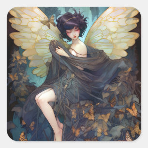 Fairy Girl Fantasy Art Vierkante Sticker