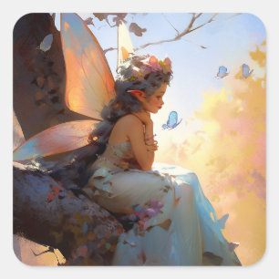 Fairy Girl Fantasy Art Vierkante Sticker