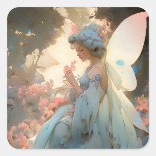 Fairy Girl Fantasy Art Vierkante Sticker
