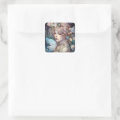 Fairy Girl Fantasy Art Vierkante Sticker (Tas)