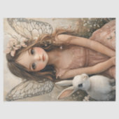 Fairy Girl met vlindervleugels en konijn Tissuepapier (Voorkant)
