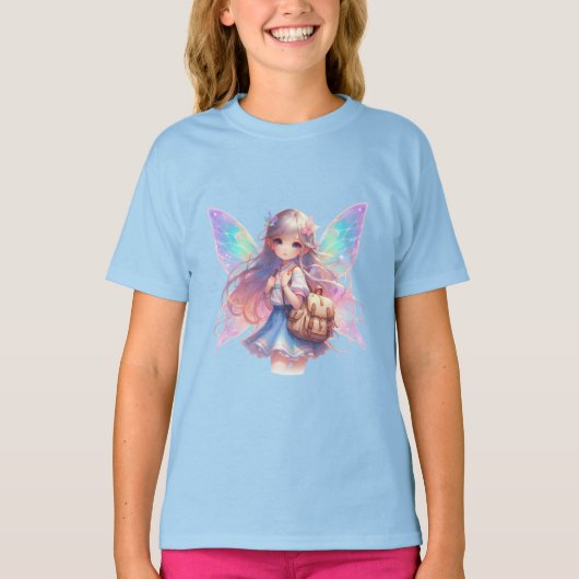 Fairy Girl Terug naar school T-shirt (Voorkant)