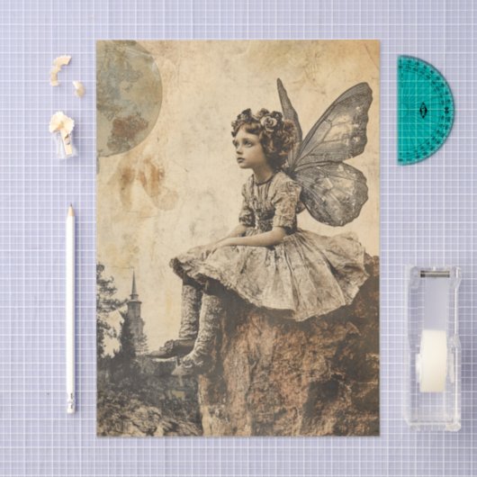  Fairy Girl Wings Decoupage Papier (Craft)