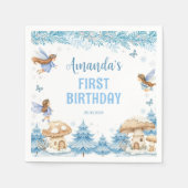 Fairy Girl Winter Garden Verjaardag servetten (Voorkant)