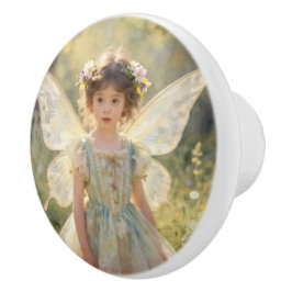 Fairy Girl with Butterfly| Fairytale Keramische Knop