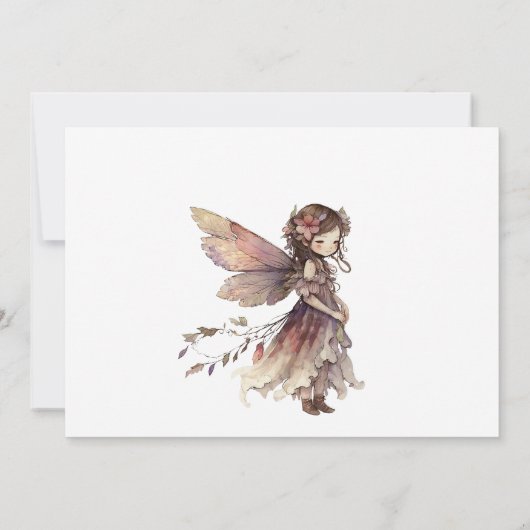 Fairy Girl's 5e uitnodiging voor een verjaardag (Achterkant)