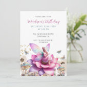 Fairy Girl's Birthday Enchanted Forest Kaart (Staand voorkant)