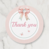 Fairy Girls Mushroom House Ribbon Twins Verjaardag Bedankjes Labels (Achterkant)