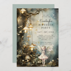 Fairy Girl's Verjaardagsfeestje Kaart