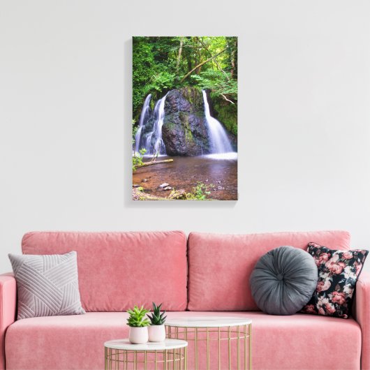 Fairy Glen waterfall, Rosemarkie, Canvas print (Insitu (Woonkamer))