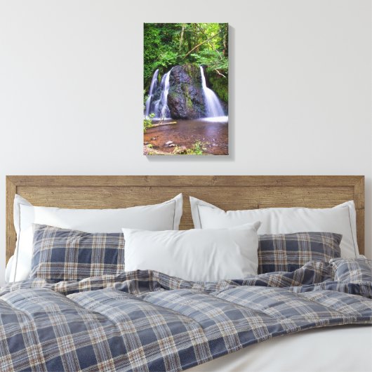 Fairy Glen waterfall, Rosemarkie, Canvas print (Insitu (Slaapkamer))