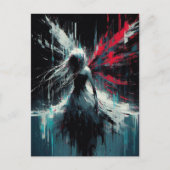 Fairy Glitch Black Red Blue Briefkaart (Voorkant)