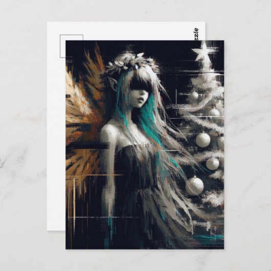 Fairy Glitch Christmas Briefkaart (Voorkant / Achterkant)