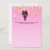 Fairy glitter Afro-Amerikaans meisje roze verjaard Kaart (Achterkant)