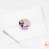 Fairy glitter roze paarse gouden vlinder dank u ronde sticker (Envelop)