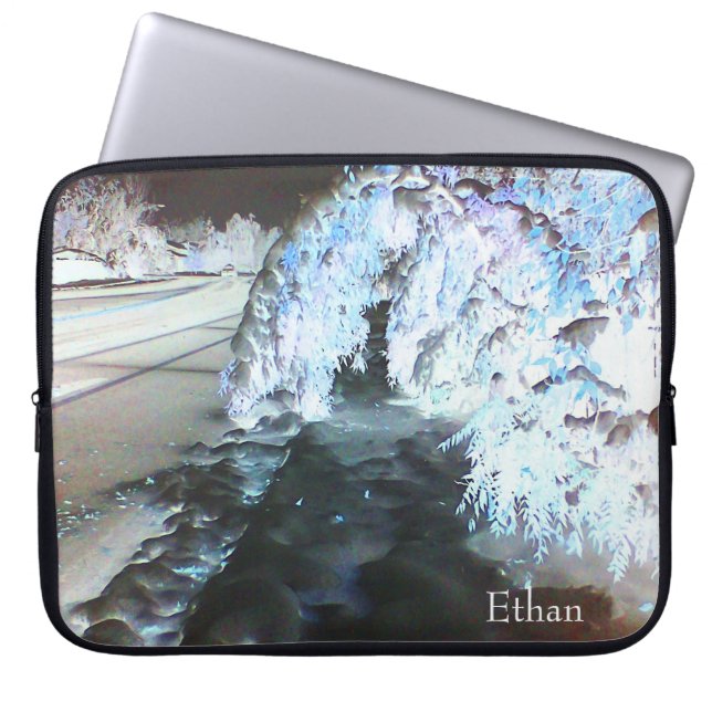 Fairy Glow Blauwgroen Laptop Sleeve (Voorkant)