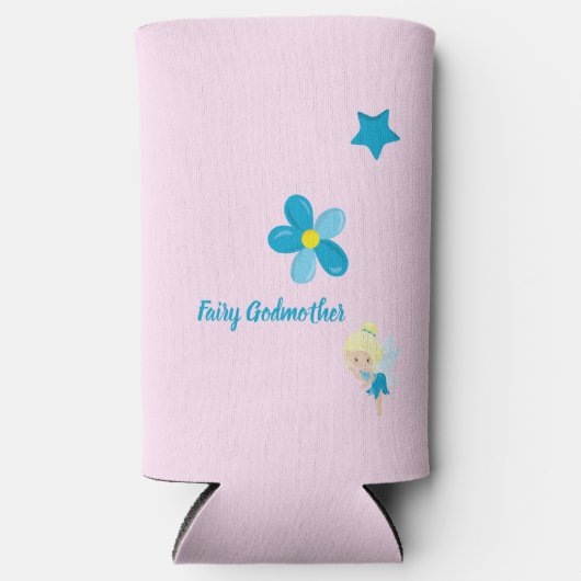 Fairy Godmoeder Custom Text and Flowers Seltzer Blikjeskoeler (Voorkant)