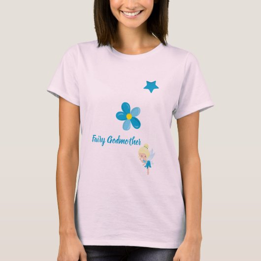 Fairy Godmoeder Custom Text and Flowers T-Shirt (Voorkant)