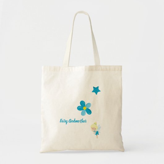 Fairy Godmoeder Custom Text and Flowers Tote Bag (Voorkant)