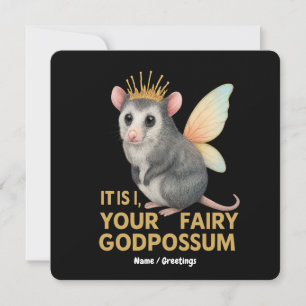 Fairy Godpossum Schattige Opossum met kroon en vle Kaart