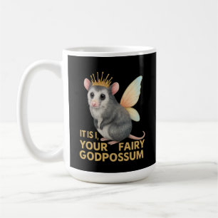 Fairy Godpossum Schattige Opossum met kroon en vle Koffiemok