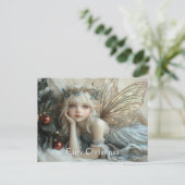Fairy Gold Wings Rode Kerst Ornamenten Briefkaart (Staand voorkant)