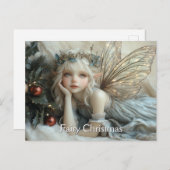 Fairy Gold Wings Rode Kerst Ornamenten Briefkaart (Voorkant / Achterkant)